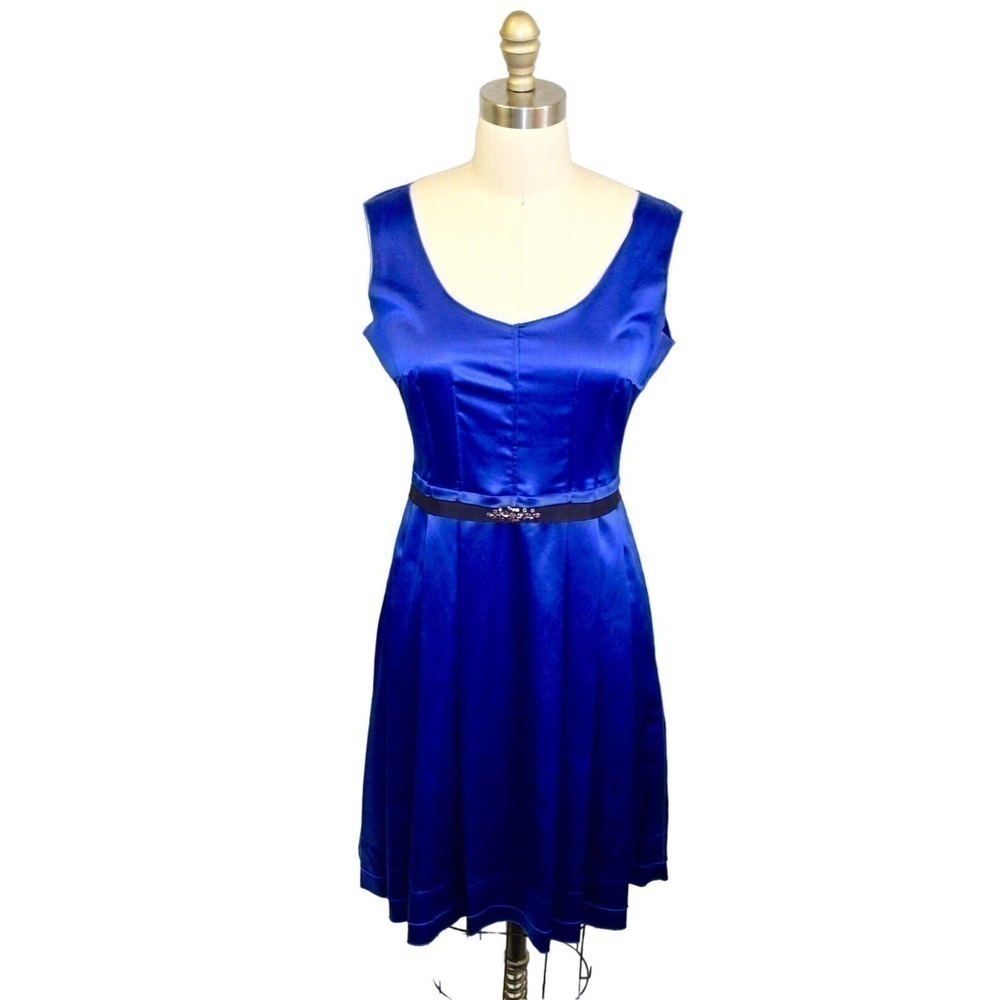 Vera Wang Simply Vera Size 4 Dress Formal Cobalt Blue Sleeveless Cocktail NWOT